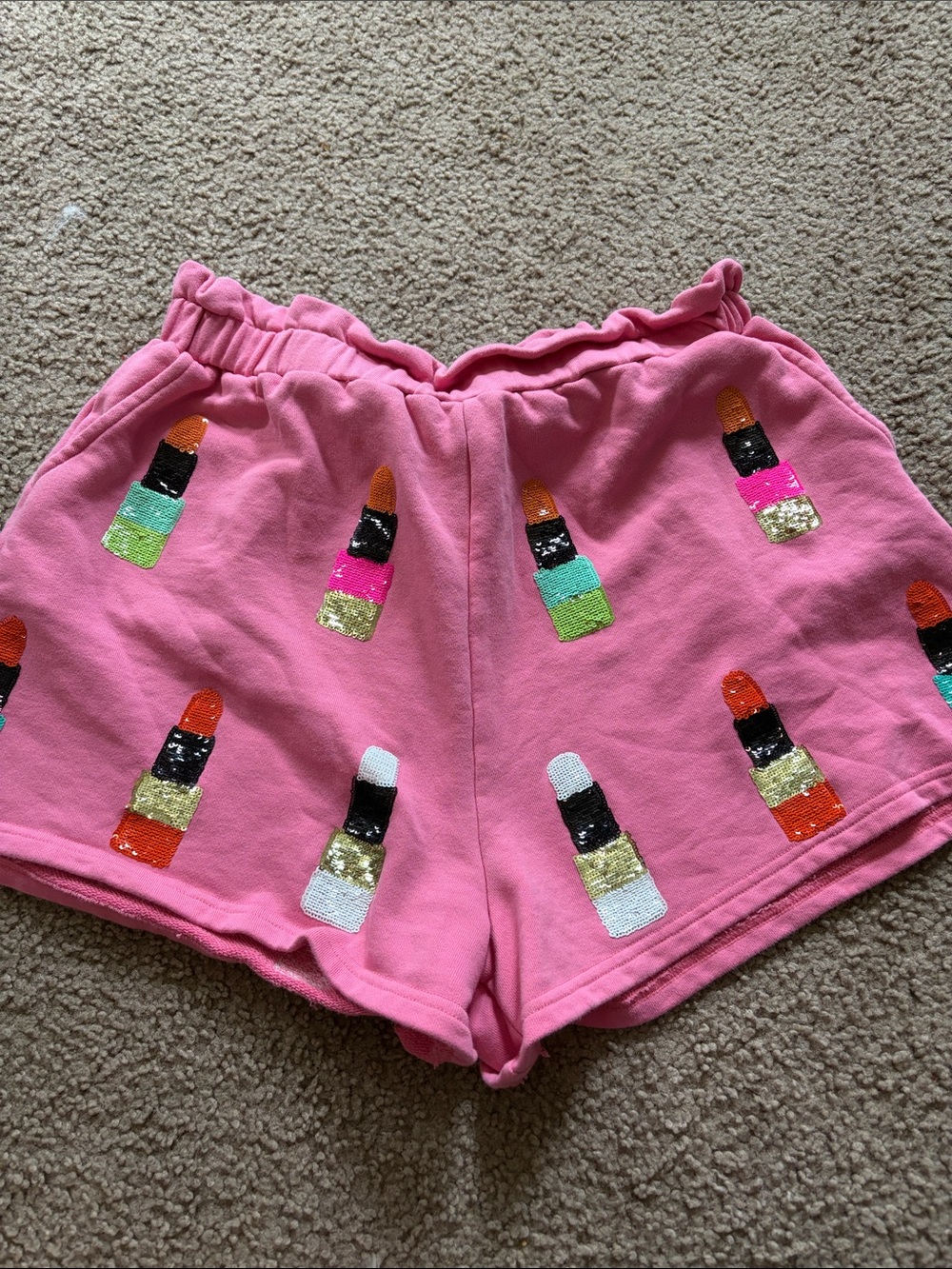 B68 Queen of Sparkles - Pink Lipstick Shorts, lg